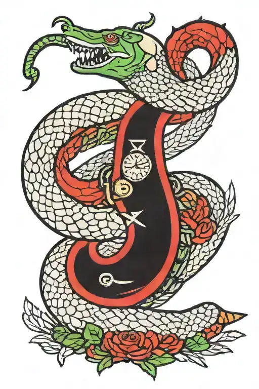Ak 47 gucci snake wrapped tattoo design idea