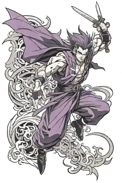 Jujustu Kaisen anime satoru gojo hollow purple tattoo design idea