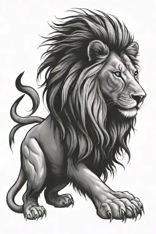 lion blue eyes tattoo design idea