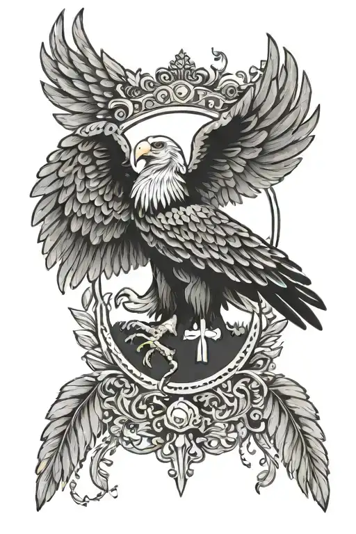 eagle wing, swedish 3 crowns, nordic   tattoo design idea