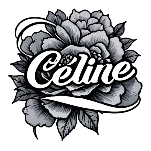 Celine caligraphic tattoo design idea