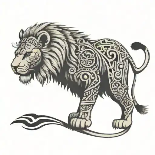 lion egyptian japenese temple forearm tattoo design idea