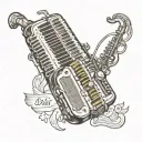 accordion, saxophone, 'i did it my way' tattoo design idea
