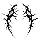 Sharp, abstract lines like tendons or energy cracks. Flowing, aggressive, irregular shape, no shading. tattoo design idea