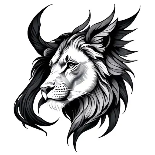 libra and leo star sign tattoo design idea