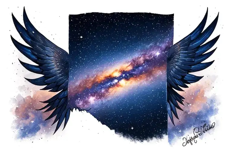Milky Way galaxy of stars tattoo design idea