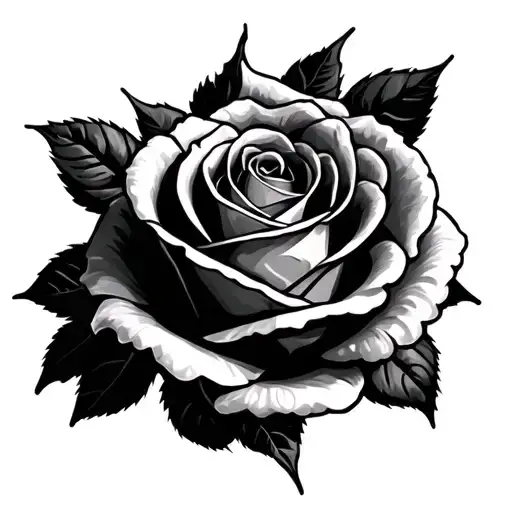 Concrete Rose tattoo design idea