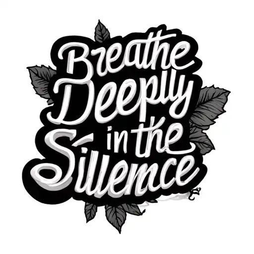 breathe deeply in the silence text tattoo tattoo design idea