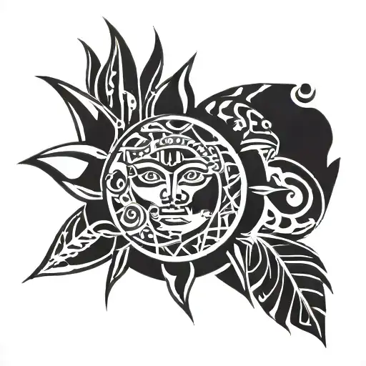 sun present me baby tattoo design idea