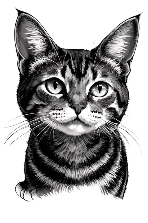 mackerel tabby cat tattoo design idea
