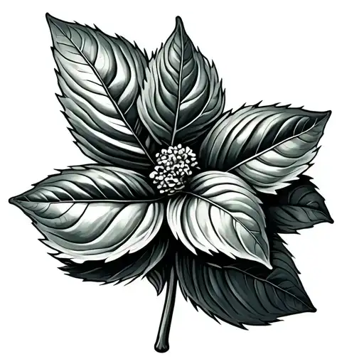 Basil Leaf Belpatra tattoo design idea