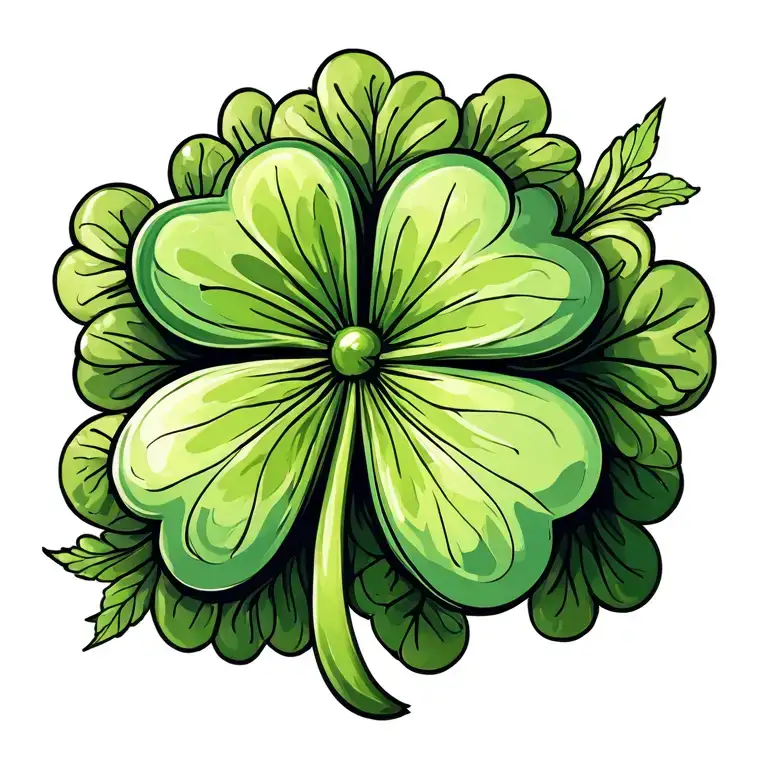 four leaf clover tattoo design idea