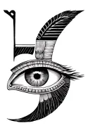 Horus eye with initial C r tattoo design idea