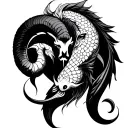 Aries, Virgo and pisces sign intertwined tattoo design idea