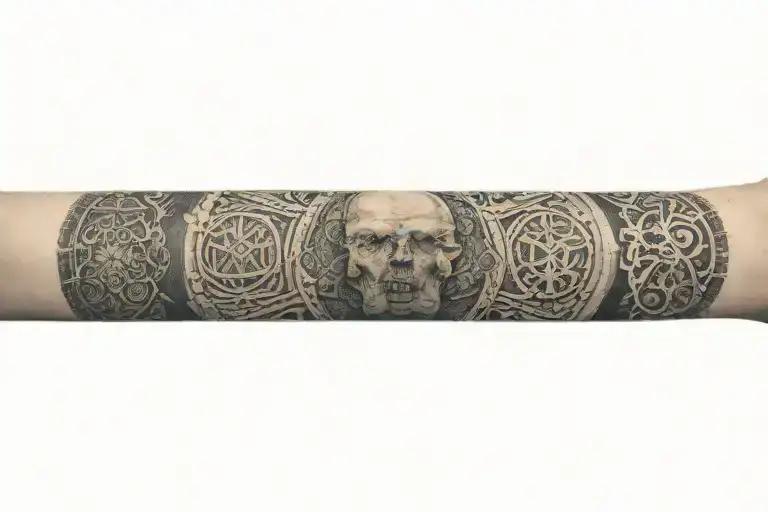 beksinski sleeve tattoo tattoo design idea