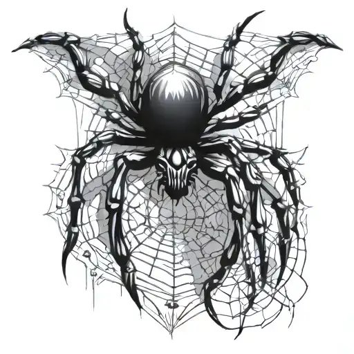 gothic spider on shoulder tattoo design idea