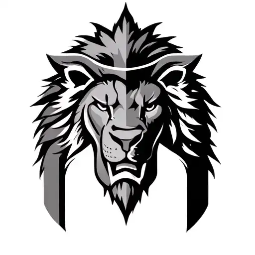 Spartan army lions face tattoo design idea