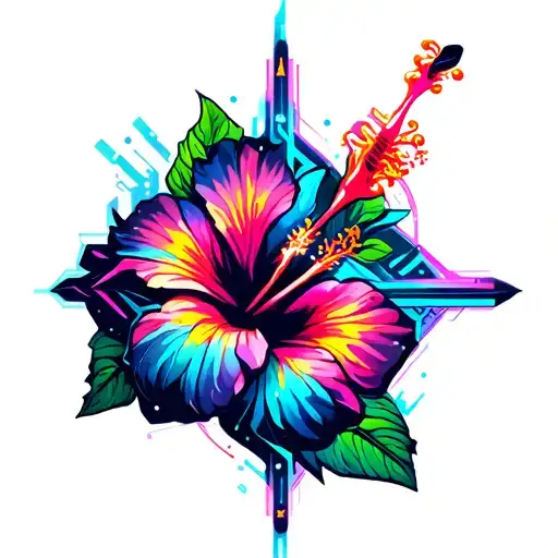 Hibiscus Logo for Archery Team tattoo design idea
