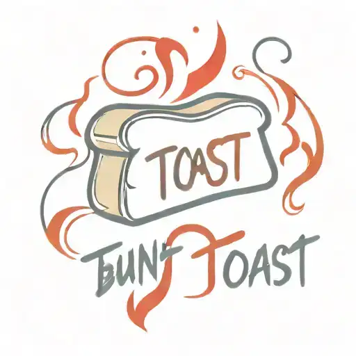 Burnt Toast saying. The word toast with red flames around it or on it tattoo design idea