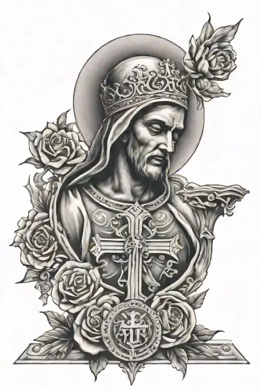 catholic religion tattoo design idea