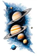 solar system planets tattoo design idea