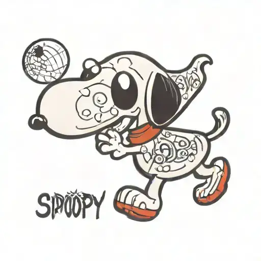 text reading Snoopy tattoo design idea
