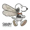 text reading Snoopy tattoo design idea