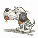 text reading Snoopy tattoo design idea