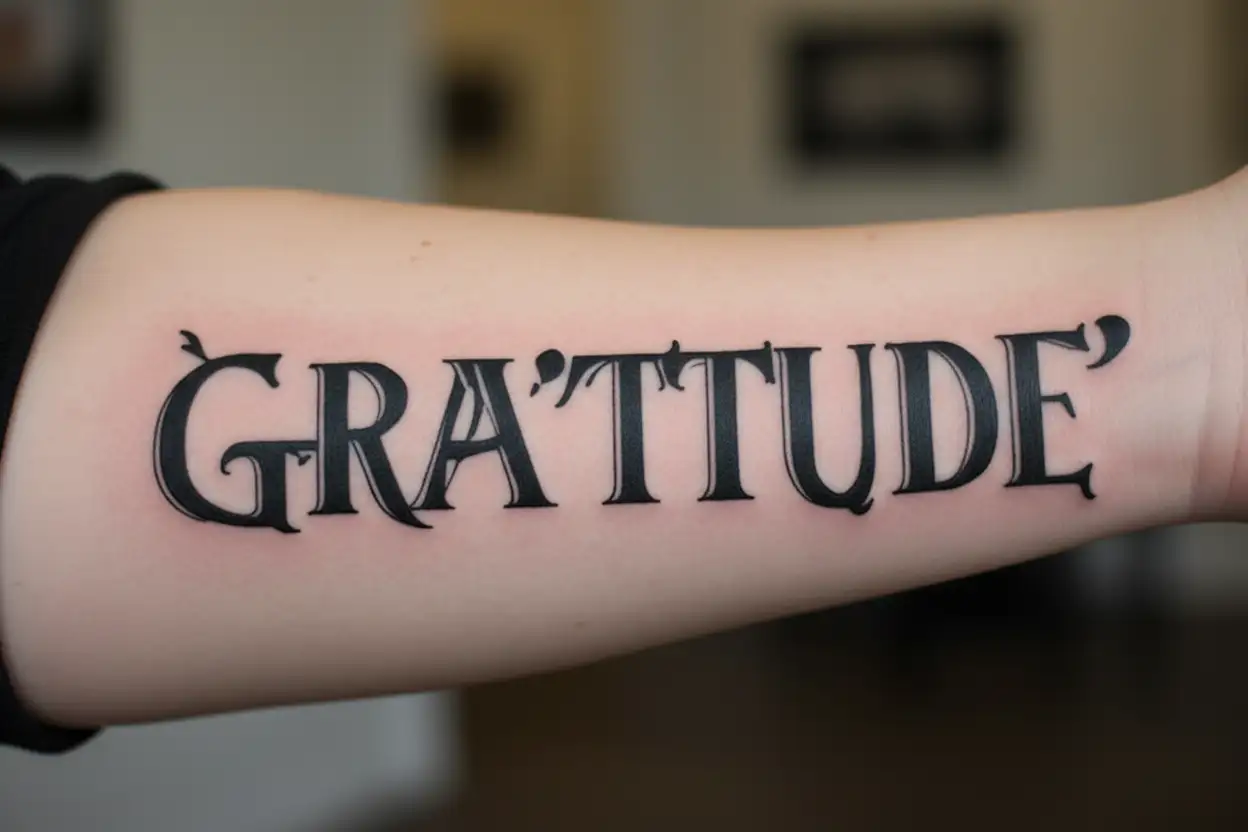 "GRATITUDE" tattoo design idea