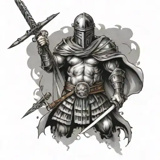 scottish warrior wielding a sword tattoo design idea