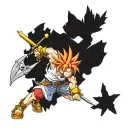 crono from chrono trigger fighting tattoo design idea