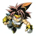 crono from chrono trigger fighting tattoo design idea