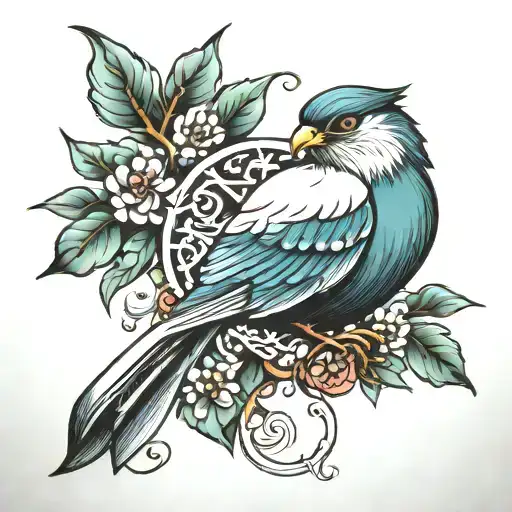 the words Posledniy with snow tattoo design idea