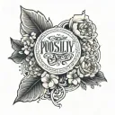 the words Posledniy with snow tattoo design idea