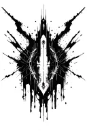 dark abstract, expressive blackwork, raw brush strokes saying bite the bullet tattoo design idea