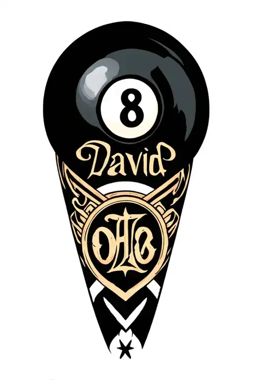 "David" 8 Ball tattoo design idea
