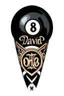 "David" 8 Ball tattoo design idea
