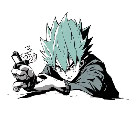 hunterxhunter gon rage fineline tattoo design idea