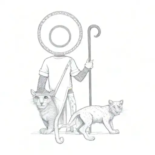 the sheppard is wearing a mexican hat and the panthers are black tattoo design idea