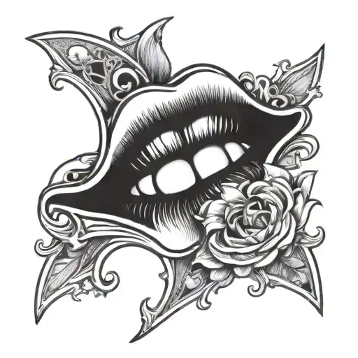 kiss mark with XO in the middle  tattoo design idea