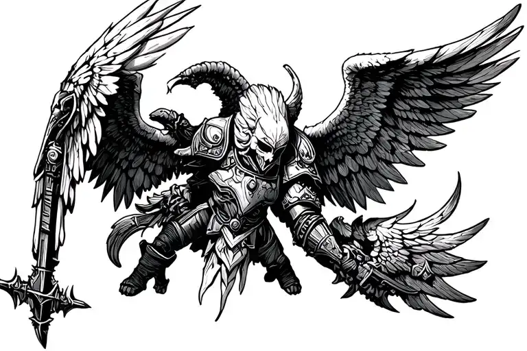 Warhammer 40k Dark Angels tattoo design idea