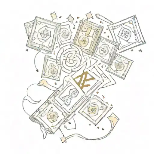 gucci and louis vuitton with money falling tattoo design idea