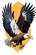 American eagle fighting tattoo design idea