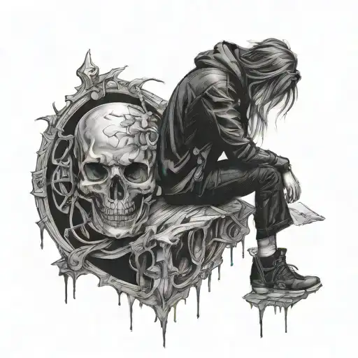 emo, depression, anxiety, darkness, introvert, alone, lonely , suicidal, balck, gothic, isolated, sad, tattoo design idea