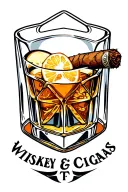 Whiskey And Cigar tattoo design idea