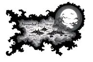 Neverland map tattoo design idea