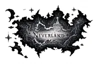 Neverland map tattoo design idea