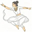 Kathak dancer with tiger tattoo design idea