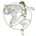 Kathak dancer with tiger tattoo design idea