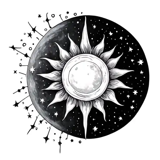 sun and star constellation for family tattoo tattoo design idea